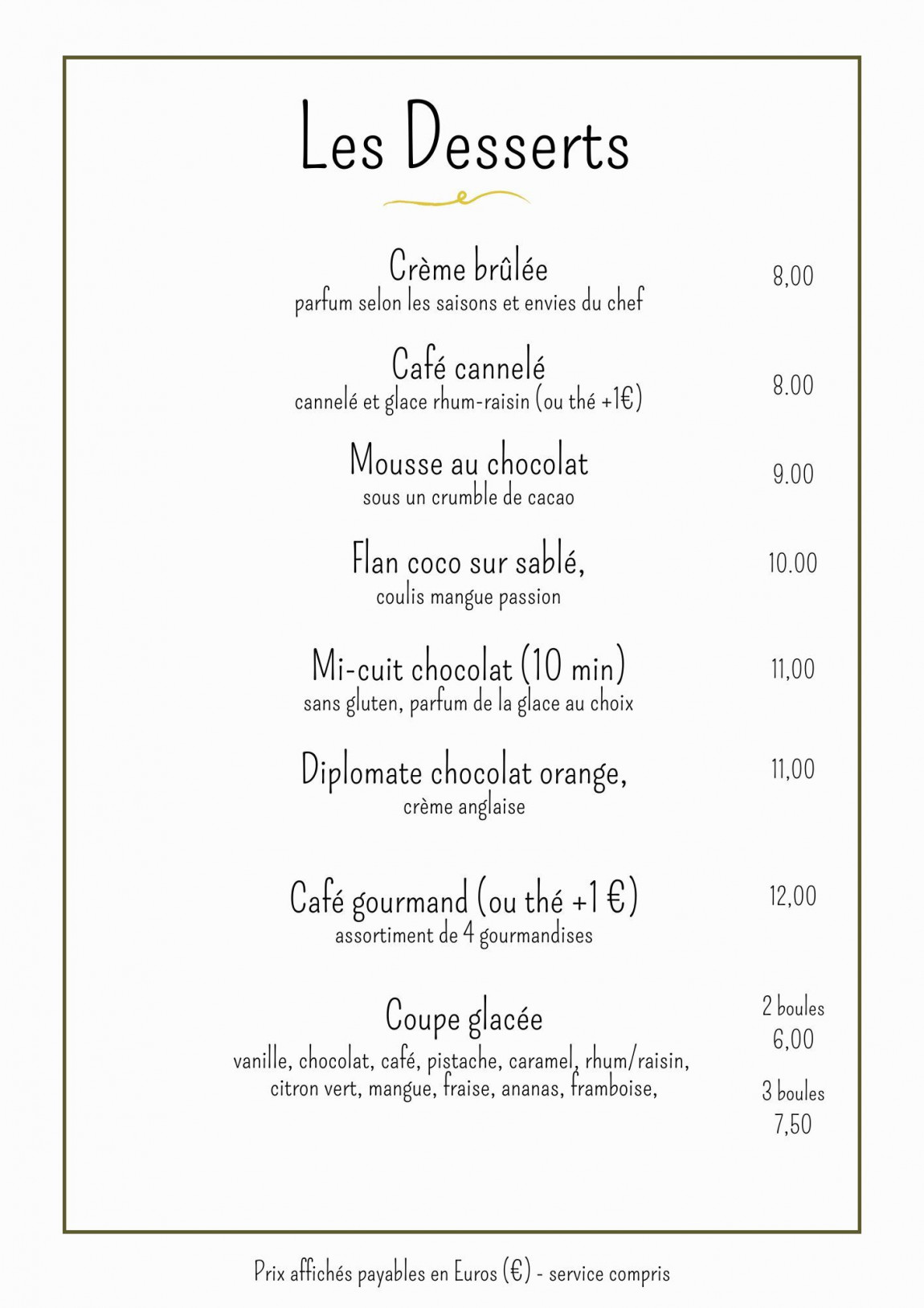 Les Desserts